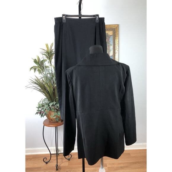 Ben Marc Women Black 2 Pc Skirt Jacket 16 Long Sleeve Formal Preppy Office Siren - Picture 3 of 12